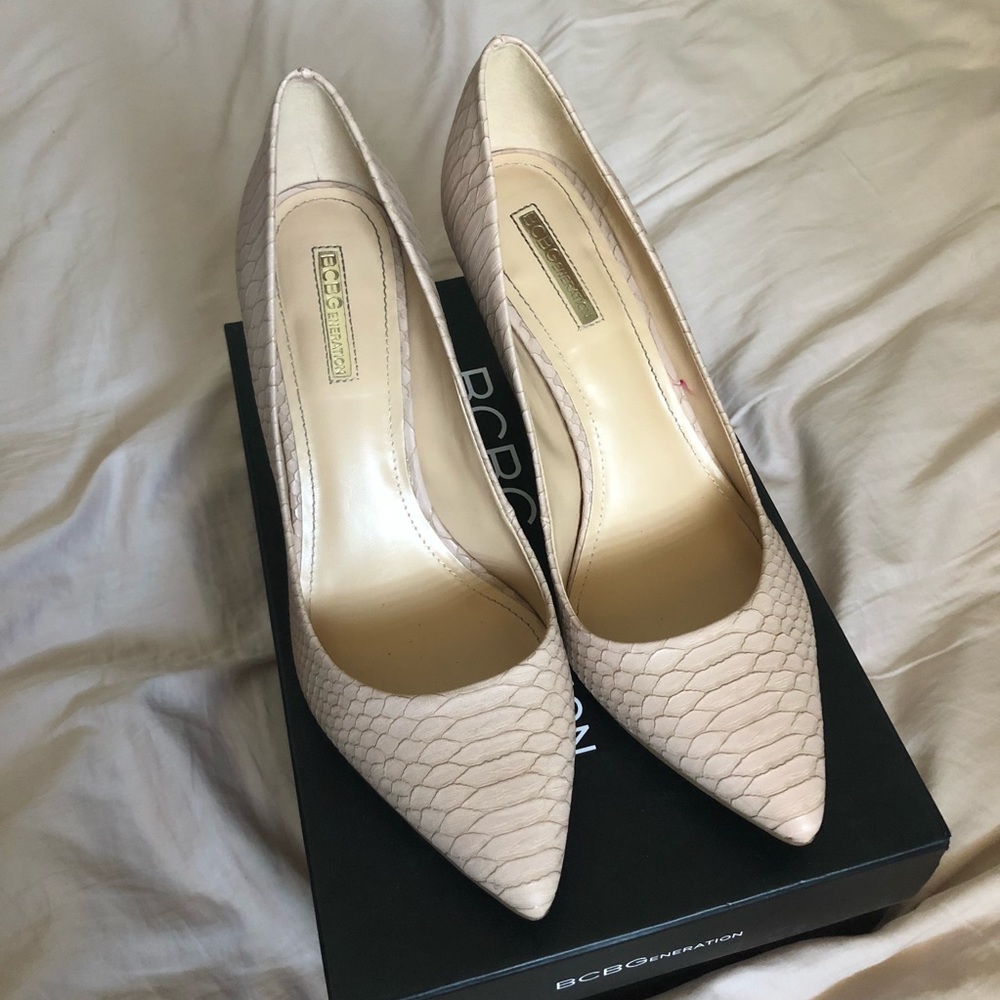BCBGENERATION Blush Pink Faux Leather Pumps